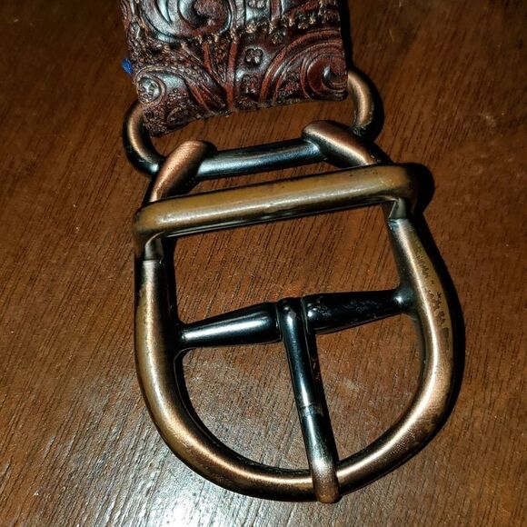 Leather and Woven Cord Belt XL - Picture 3 of 6